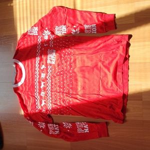 Pink Victoria Secret Christmas long sleeve shirt